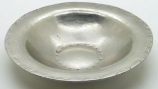 Hugh Wallis Arts & Crafts hammered bowl, diameter 14cm