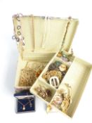 A collection of costume jewellery including Jewelcraft necklace and earrings, Sarah Coventry,
