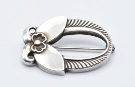 A Georg Jensen silver brooch in the form of an abstract cactus, marked 227