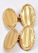 A pair of Art Deco 18ct gold cufflinks, Chester 1923, 13g