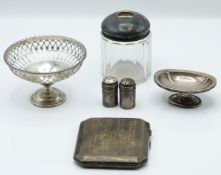 Mappin & Webb hallmarked silver pierced bon bon dish, Birmingham 1913, diameter 9.5cm, hallmarked