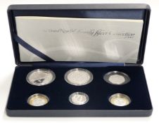 Royal Mint UK 2007 Family Silver Collection, comprising five silver proof coins, cased with booklet