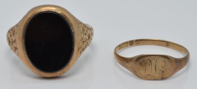 Two 9ct gold rings, 7.3g