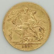 1912 George V gold full sovereign