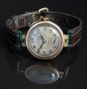 J W Benson of London 9ct gold ladies wristwatch with inset subsidiary seconds dial, blued Breguet