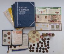 Various Whitman Penny coin collections, Queen Victoria onwards, 1860 beaded border etc, small tin of