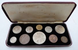 1953 Queen Elizabeth II Coronation uncirculated coin set in red presentation case