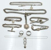 A silver ring (Birmingham 1892), silver ring set with paste with acorn decoration to the