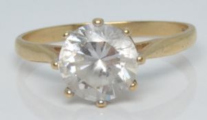 A 9ct gold ring set with paste, 2.3g, size O