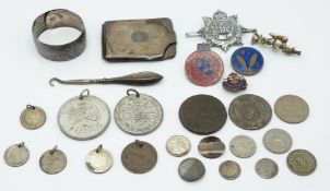 Hallmarked silver engine turned match holder, weight 22g, Canadian souvenir bracelet or napkin ring,