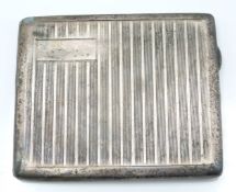 George V hallmarked silver cigarette case with gilt interior, Birmingham 1928 maker Levi &