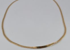 A 9ct gold flat curb link necklace, 5.9g