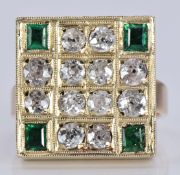 An 18ct gold early 20thC ring set with old cut diamonds, each approximately 0.12ct, total diamond