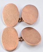 A pair of 9ct rose gold cufflinks, 8.g