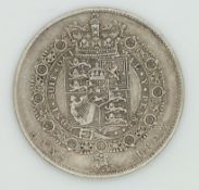 1823 George VI silver half crown, first laureate head, second crowned quartered shield of arms