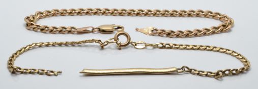 Two 9ct gold bracelets, 8.3g