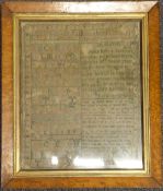 George III embroidery sampler by Charlotte Collins 1772, 40 x 32cm