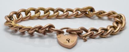 A 9ct rose gold cub link bracelet, 15.1g