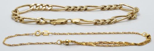 Two 9ct gold bracelets, 4.3g