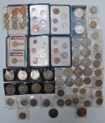A collection of modern crowns, collectable £2 and 50p coins, some first decimal and a Coronation