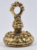 Victorian intaglio seal/ fob set with agate carved to depict a dove carrying an olive branch