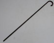 Edward VII hallmarked silver mounted novelty bamboo walking cane with dog or fox's head finial,