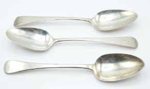 Georgian pair of hallmarked silver table spoons, London 1807 maker Stephen Adams II, length 22cm,