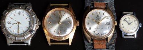 Four wristwatches comprising Oris Trio, Ingersoll, Edox and one other together with an Ingersoll