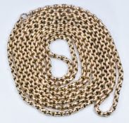 Victorian 9ct rose gold guard chain, 47.2g