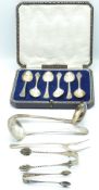 Georgian and later hallmarked silver cutlery to include bright cut sifter spoon, London 1813 maker's