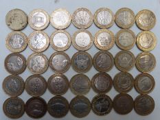 Thirty five collectable £2 coins to include London Olympics, Guy Fawkes, Darwin, Commonwealth Games,