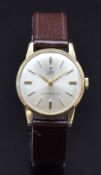Tudor Royal 9ct gold gentleman's wristwatch ref. 12856 with gold hands and baton markers, silver