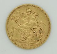 1892 Victoria Jubilee head gold full sovereign
