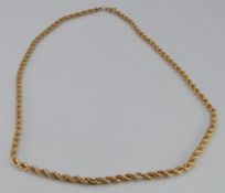 A 9ct gold rope twist necklace, 4.4g