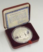 Jamaican $25 dollar silver proof crown, 5ozs, cased with certificate