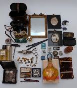 Collectables including mother of pearl inlaid rosewood Chinese box, enamel, agate and micromosaic