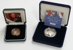 Two Royal Mint 2004 silver proof coins comprising a £5 crown 'Entente Cordiale' and a Trevithick £