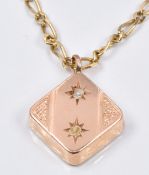 A 9ct gold chain and a 9ct rose gold pendant 4.3g