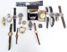 Eighteen ladies and gentleman's wristwatches including Accurist chronograph, Avia, Timex, digital