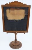 A 19thC mahogany embroidery table screen, W34 x H62cm