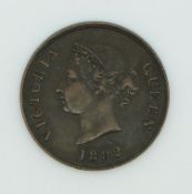 1882 Cyprus half piastre, Queen Victoria, Heaton Mint, VF-EF
