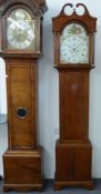 I H Barker, Sodbury early 19thC longcase clock, with 31cm painted Roman dial, the spandrel corners