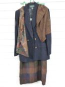 Lauren Ralph Lauren ladies navy wool blazer, US size 8 and kilt-style wool skirt size 14, Polo Ralph