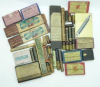 Forty-two pen and propelling pencil lead and accessory boxes including S Mordan & Co's Compressed