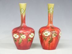 A pair of 19thC Minton Secessionist vases, no 33 to base, H19cm