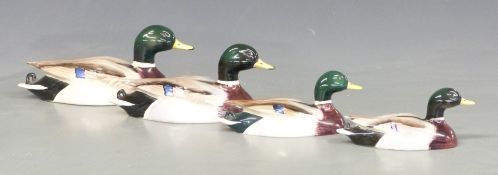 Four Peter Scott for Beswick graduated Mallard decoy ducks including 1518-1 and 1518-2