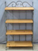 Set of shelves with wrought iron style frame, W70 x D31 x H124cm