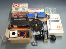 Parasat, Panda and Bib Groove Kleen gramophone record and stylus cleaning kits, used pick up arm,