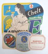 Quantity of vintage beer mats, corkscrews and a Simonds beer ashtray
