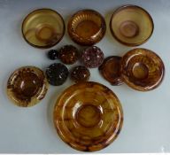 Approximately 12 pieces of Davidson cloud glass